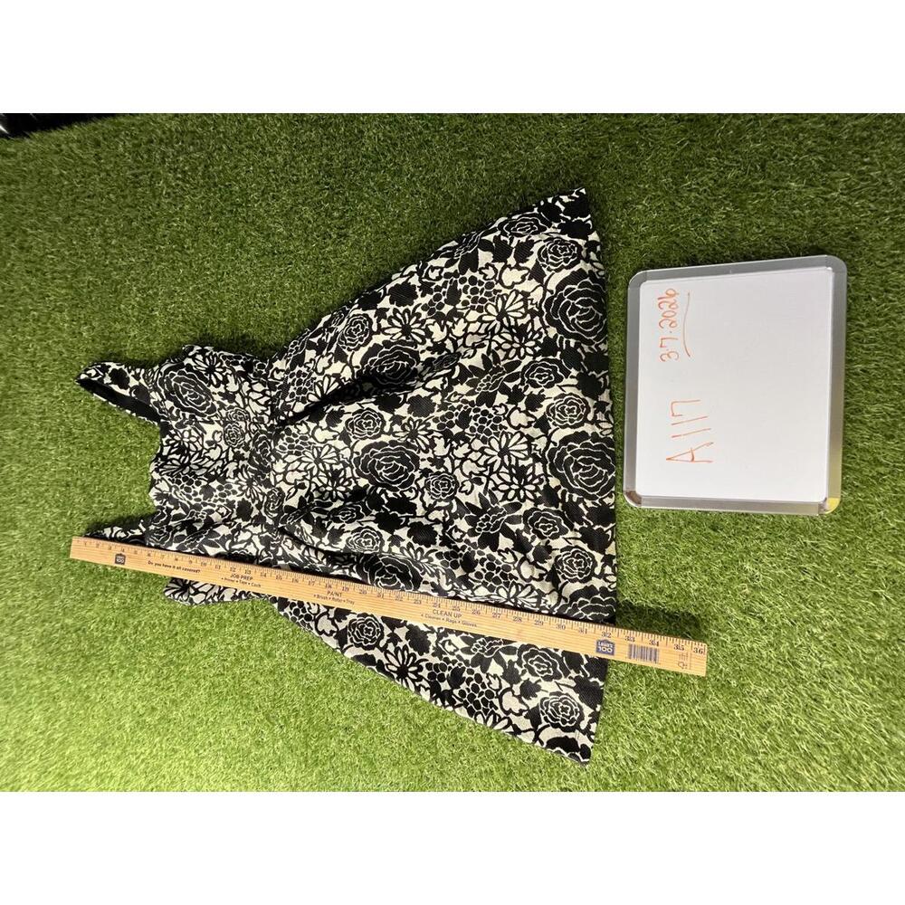 Anthropologie Dress‎ A line Womens S Black and White Floral baroque Sleeveless
